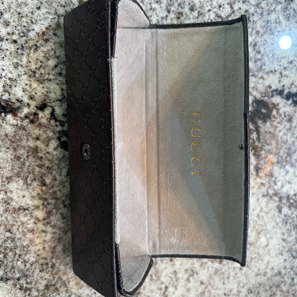 Gucci Brown Micro GG Monogram Eyeglasses Case